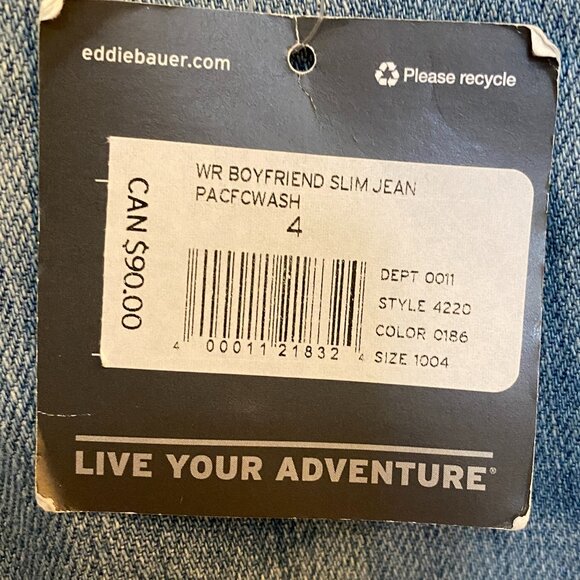 Eddie Bauer "Boyfriend" Jeans. Brand new with tags. Size 4 - Picture 9 of 10